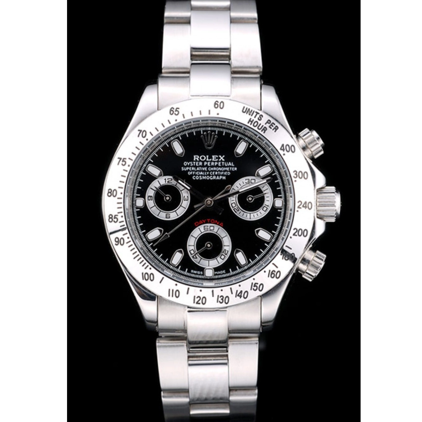 Aaa fake watches Black Dial Tachymeter Rolex Lady Daytona Case Steel Stainless 0527